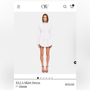 Revolve Ella White Shirt Dress by OW